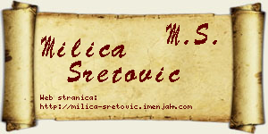 Milica Sretović vizit kartica
